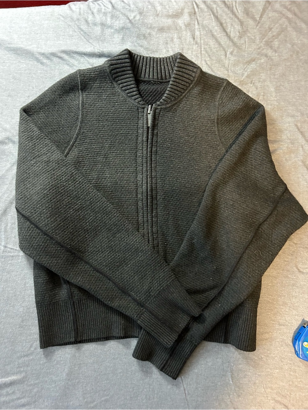 lululemon athletica Black Ribbed Zip-Neck Sweater